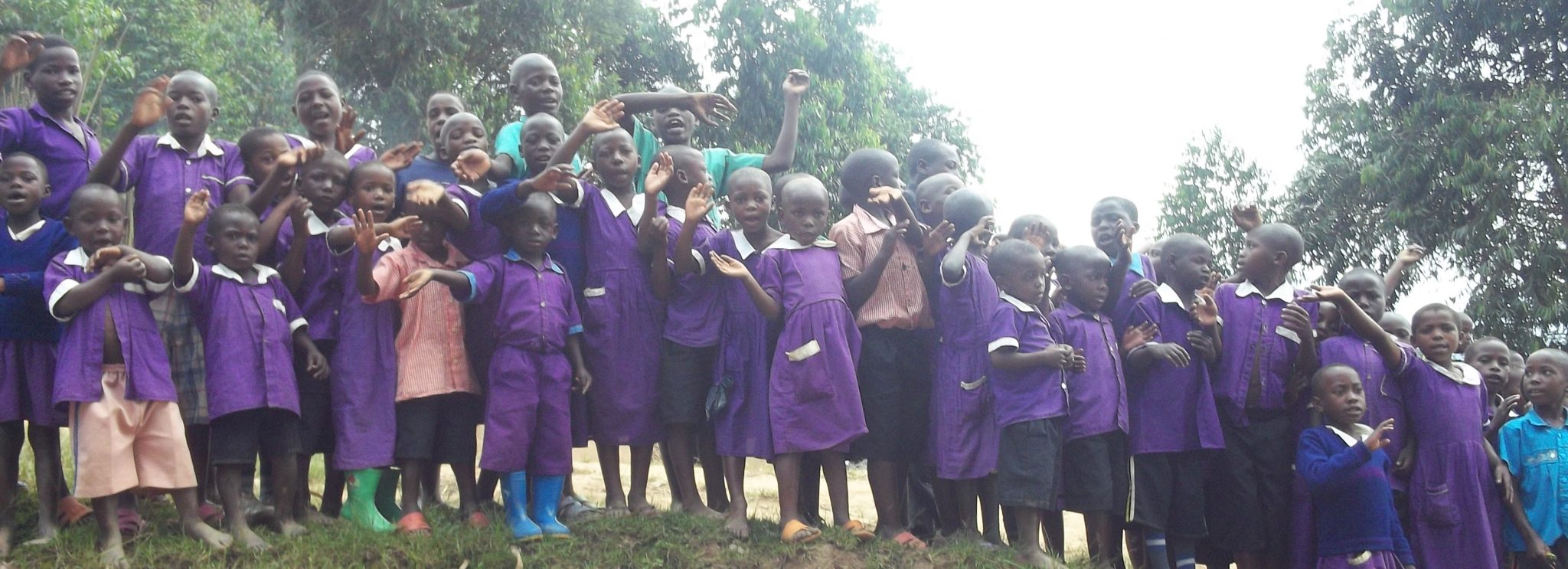 Many Africa children in school uniform