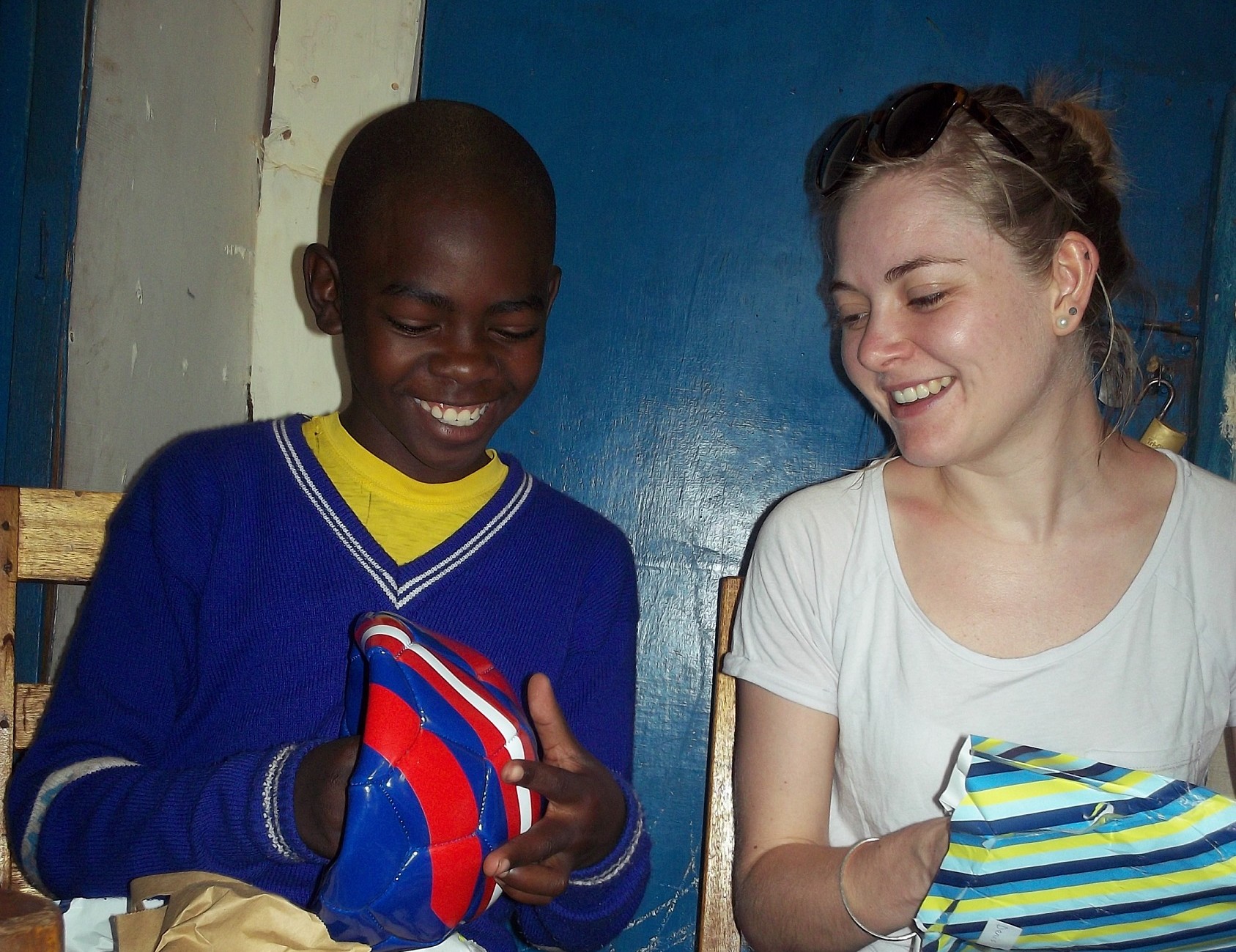 Katie spend time with a sponsored child
